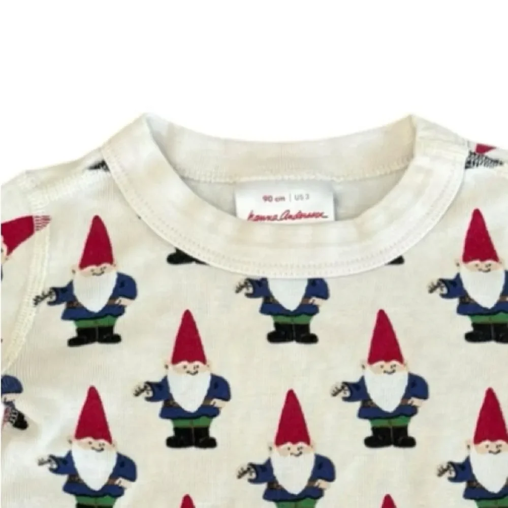Hanna Andersson Kids Long Sleeve Gnome Print Cotton Festive Pajamas. PJs. 3. 3T.